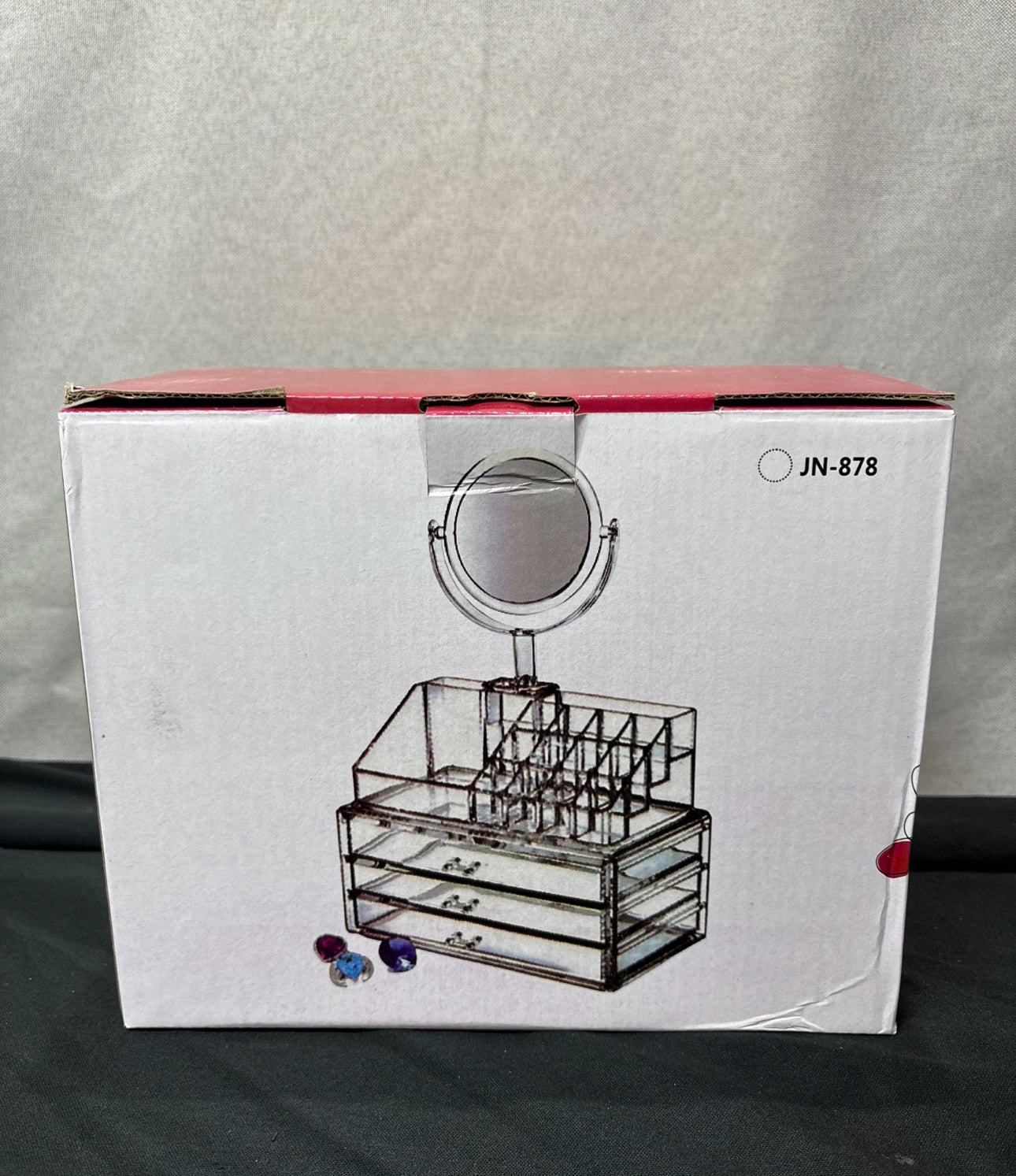 Cosmetic Storage Box With Mirror