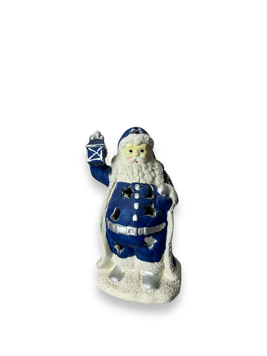 Blue Santa Christmas Candle Light